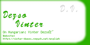 dezso vinter business card